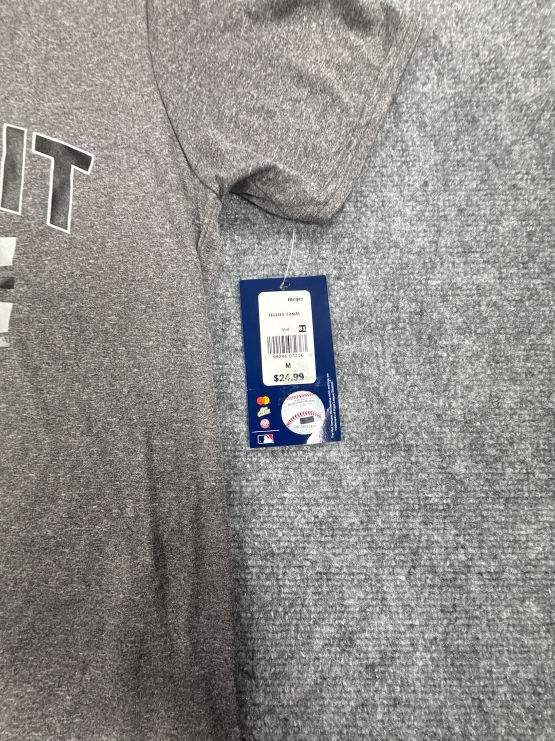 CSA Detroit Tigers Size M Gray T-Shirt MLB Genuine Merchandise Polyester New 4
