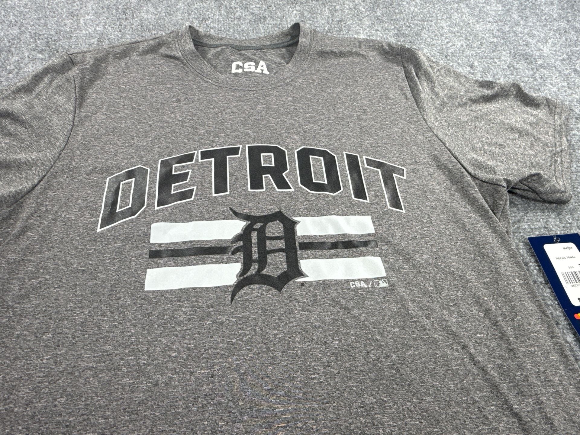 CSA Detroit Tigers Size M Gray T-Shirt MLB Genuine Merchandise Polyester New 5