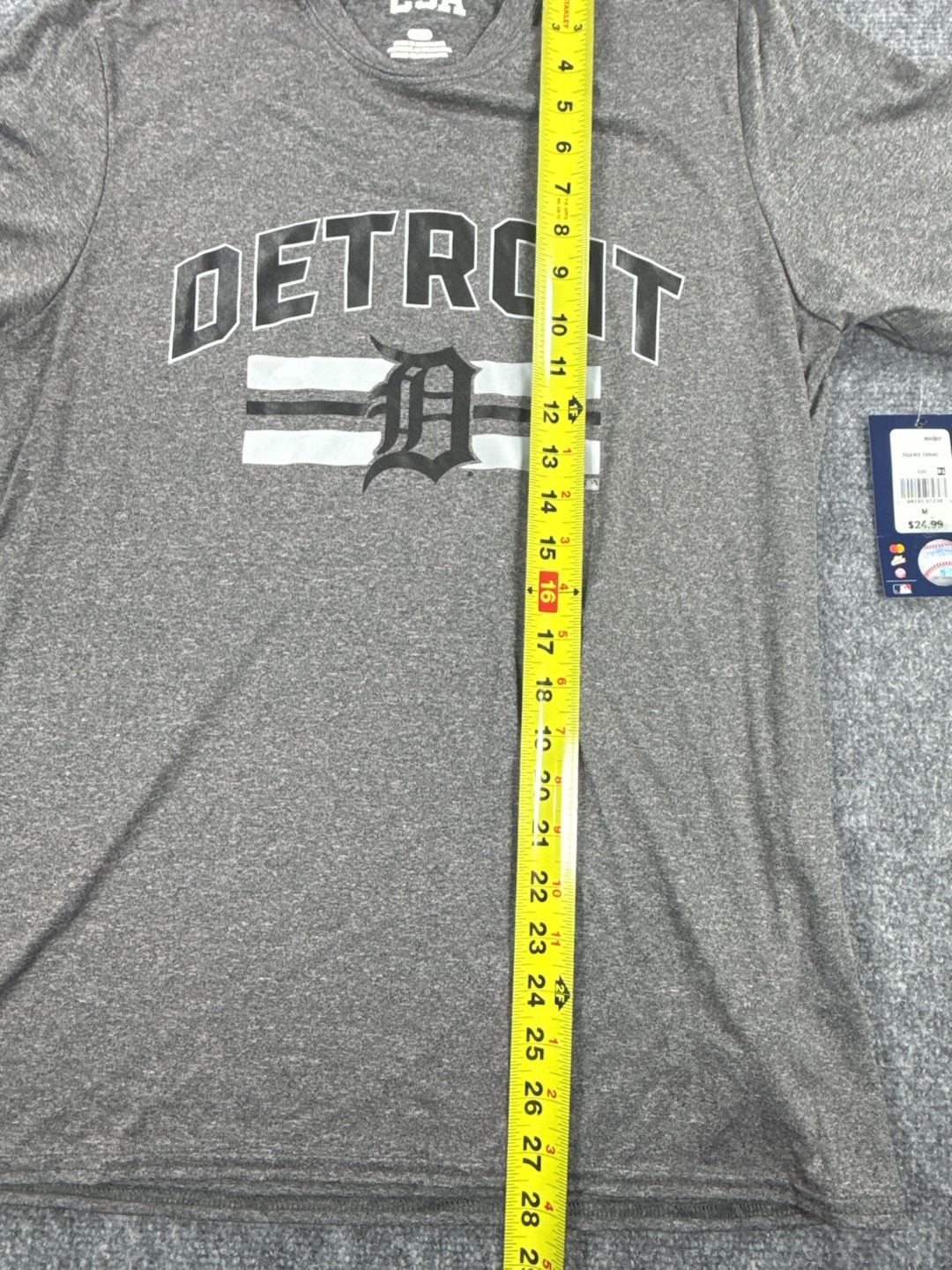 CSA Detroit Tigers Size M Gray T-Shirt MLB Genuine Merchandise Polyester New 9
