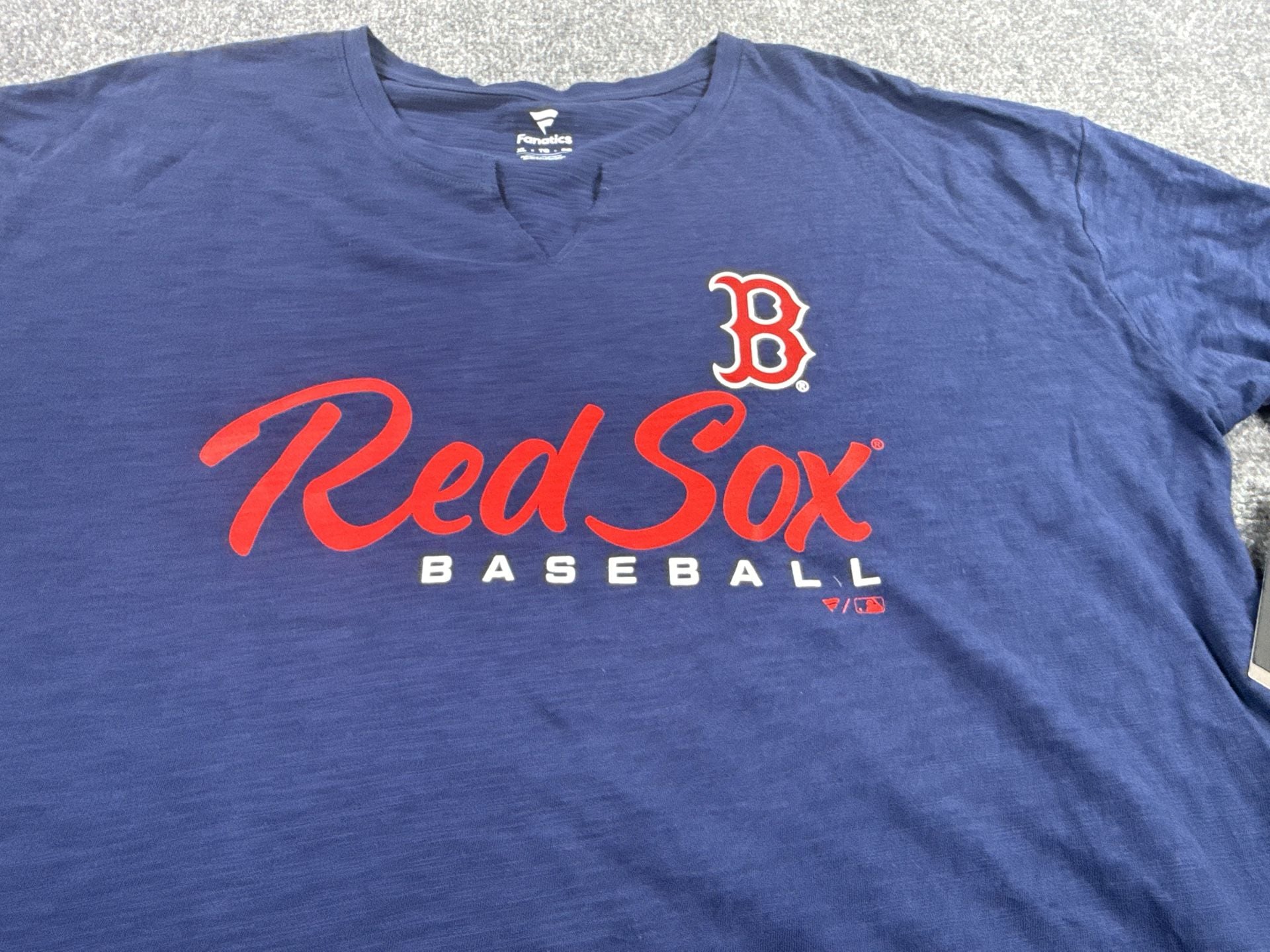Fanatics Boston Red Sox Women’s V-Neck T-Shirt Size XL Blue Baseball MLB NWT 3