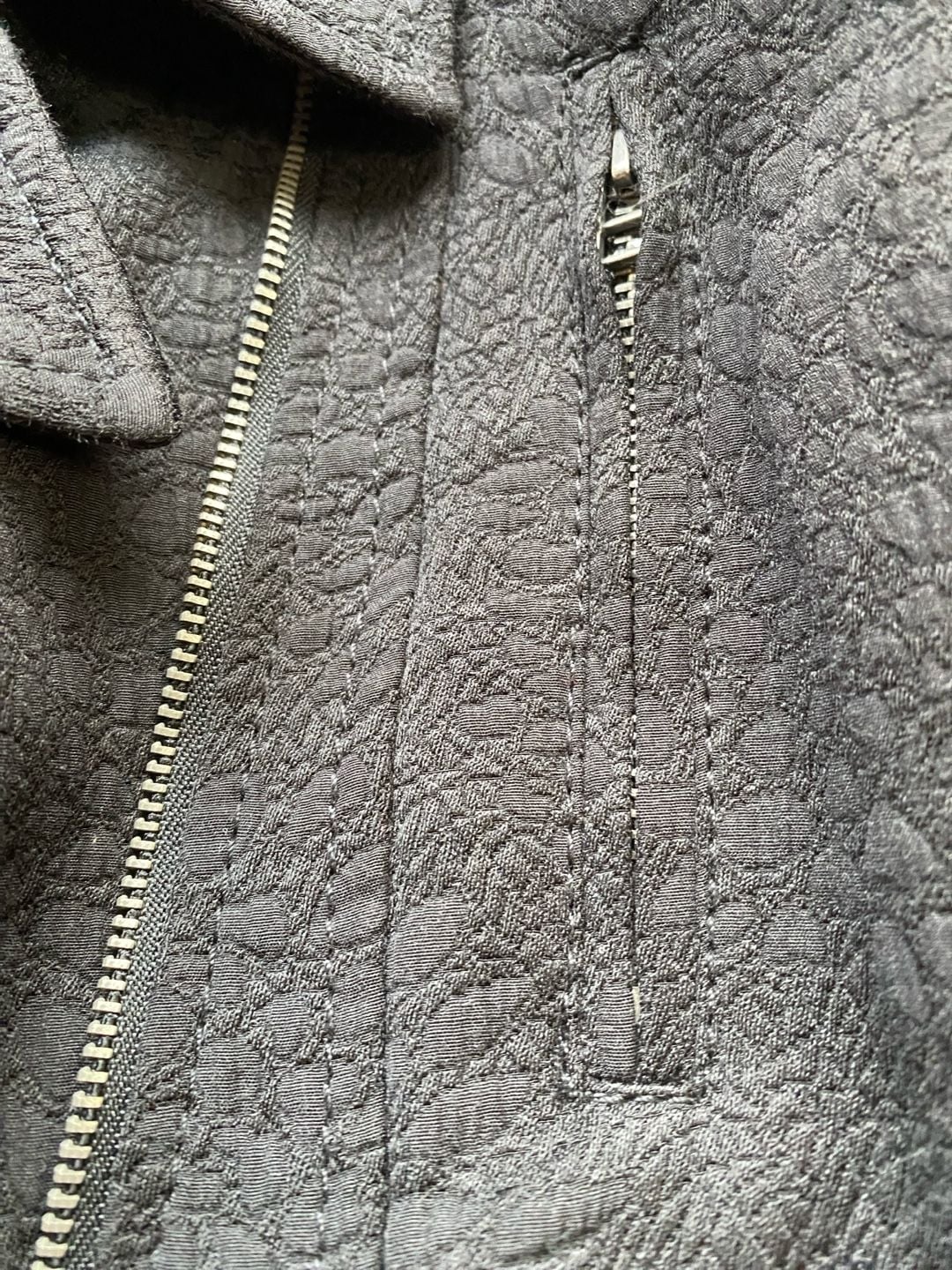 BCBGMAXAZRIA Moto Jacket Size XS Black Textured Zip Up Peplum 9