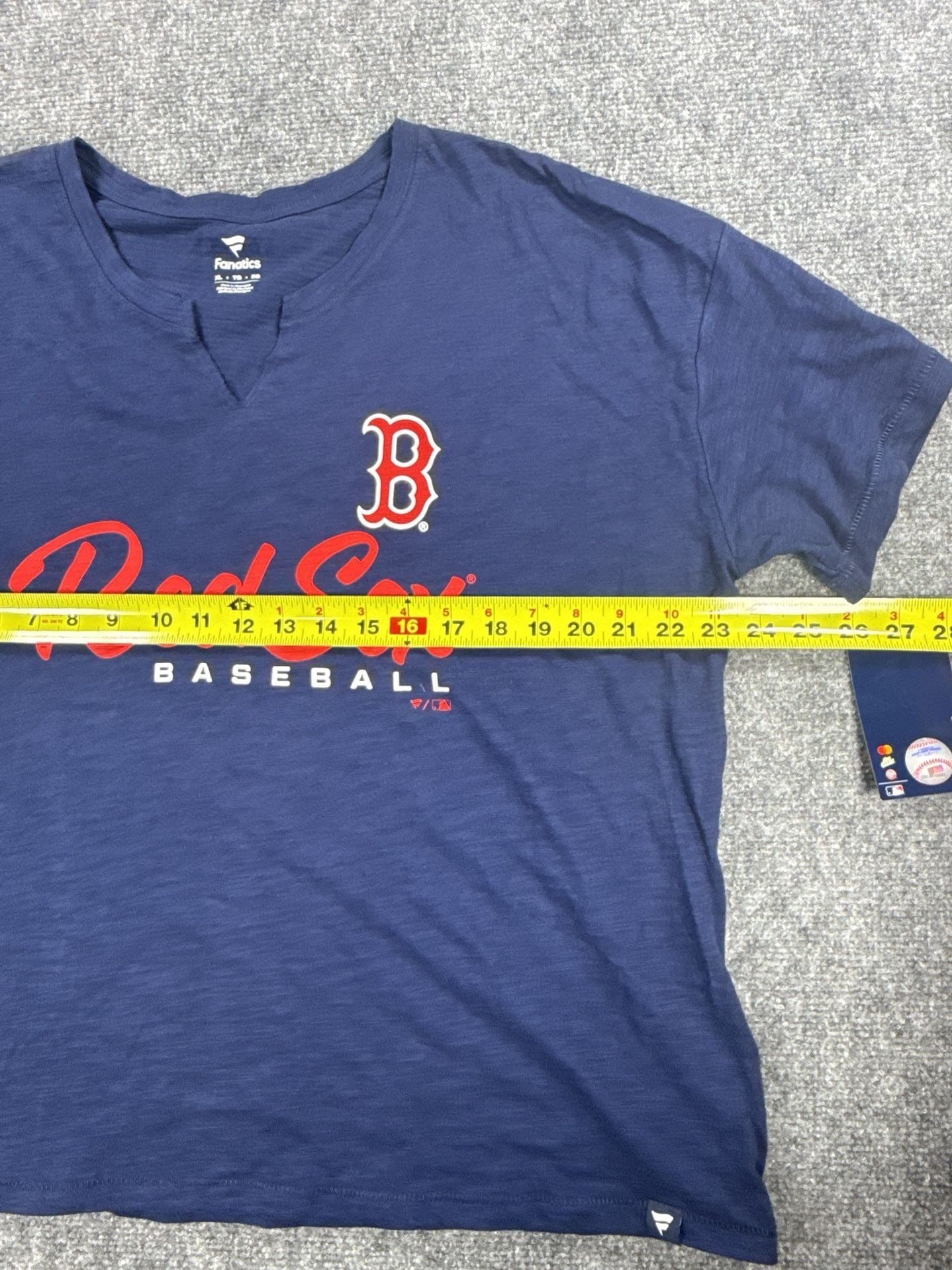 Fanatics Boston Red Sox Women’s V-Neck T-Shirt Size XL Blue Baseball MLB NWT 8