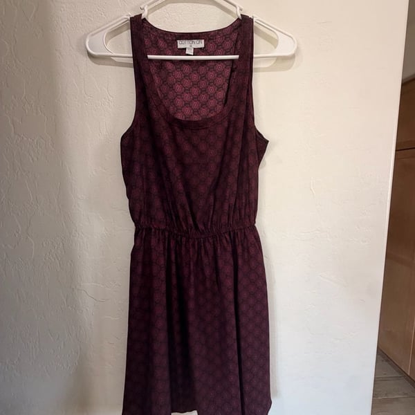 Cotton On Sleeveless Dress Size XS Maroon Printed Fit And Flare