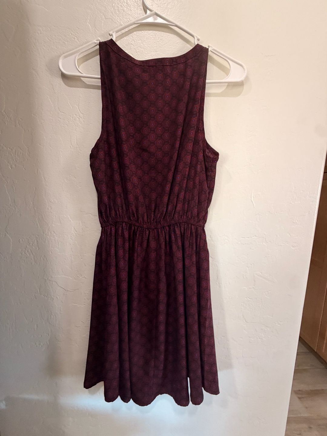 Cotton On Sleeveless Dress Size XS Maroon Printed Fit And Flare 4