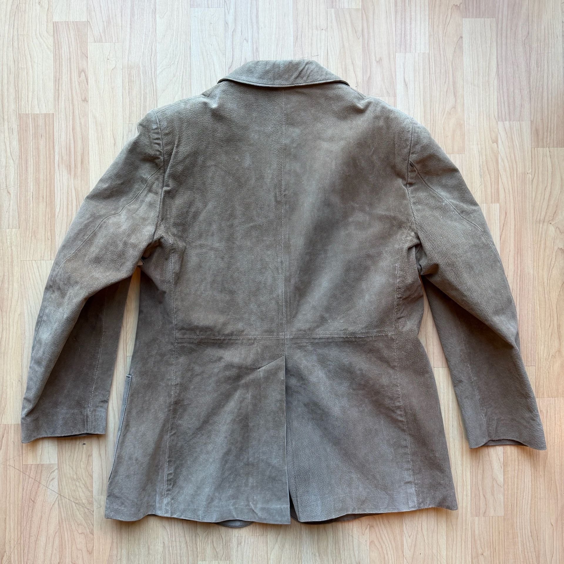 Vintage 70s Sears Suede Leather Blazer Size 44 Taupe Brown Patch Pockets Jacket 7