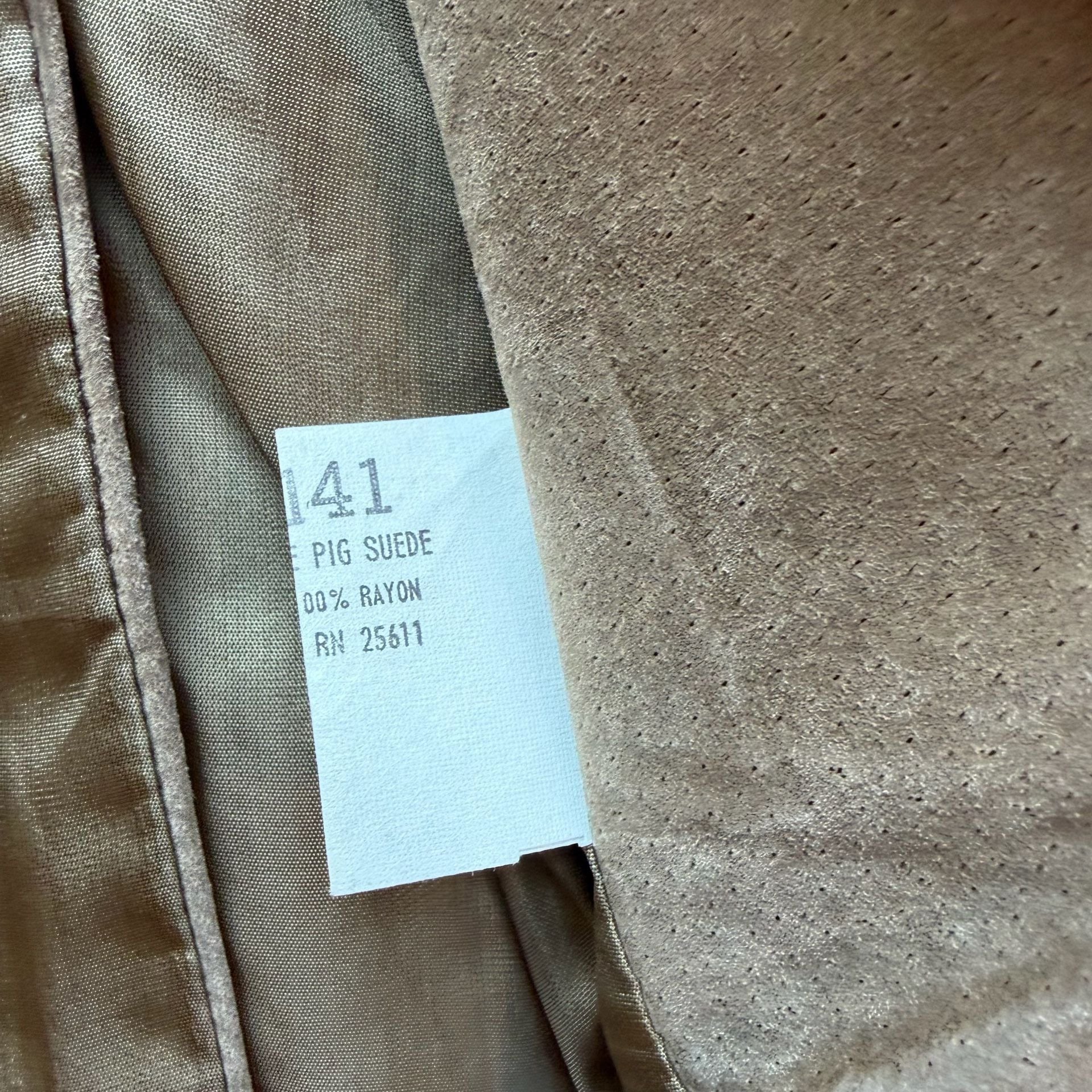 Vintage 70s Sears Suede Leather Blazer Size 44 Taupe Brown Patch Pockets Jacket 15