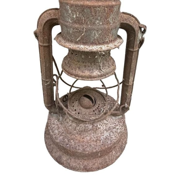 Vintage Kerosene Oil Lantern Rustic Patina