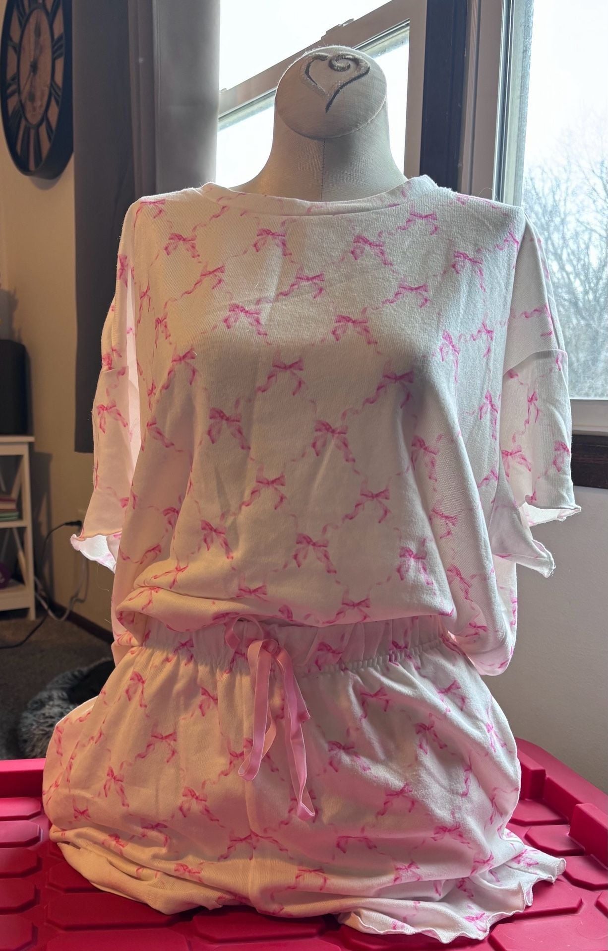 2 pairs Pajama Set Pink Pumpkins and Pink bows 4