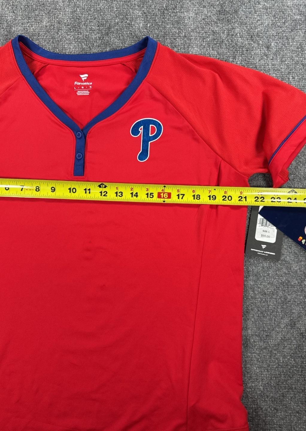 Fanatics Philadelphia Phillies Henley T-Shirt Size L Red MLB Women’s See Pics 10