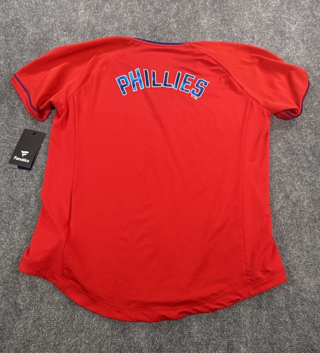 Fanatics Philadelphia Phillies Henley T-Shirt Size L Red MLB Women’s See Pics 12