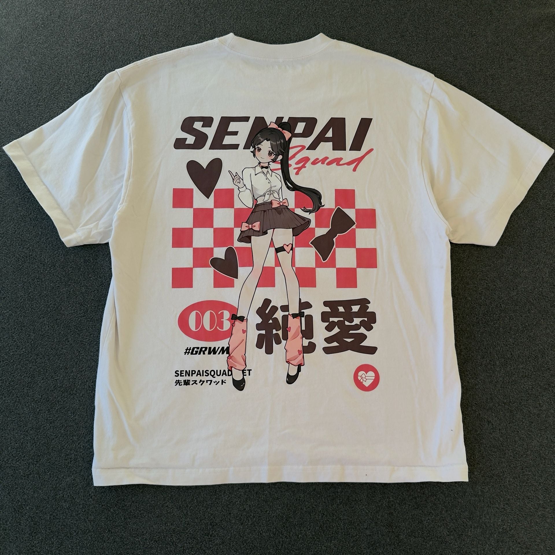 Senpai Squad Graphic T-Shirt XL White 3