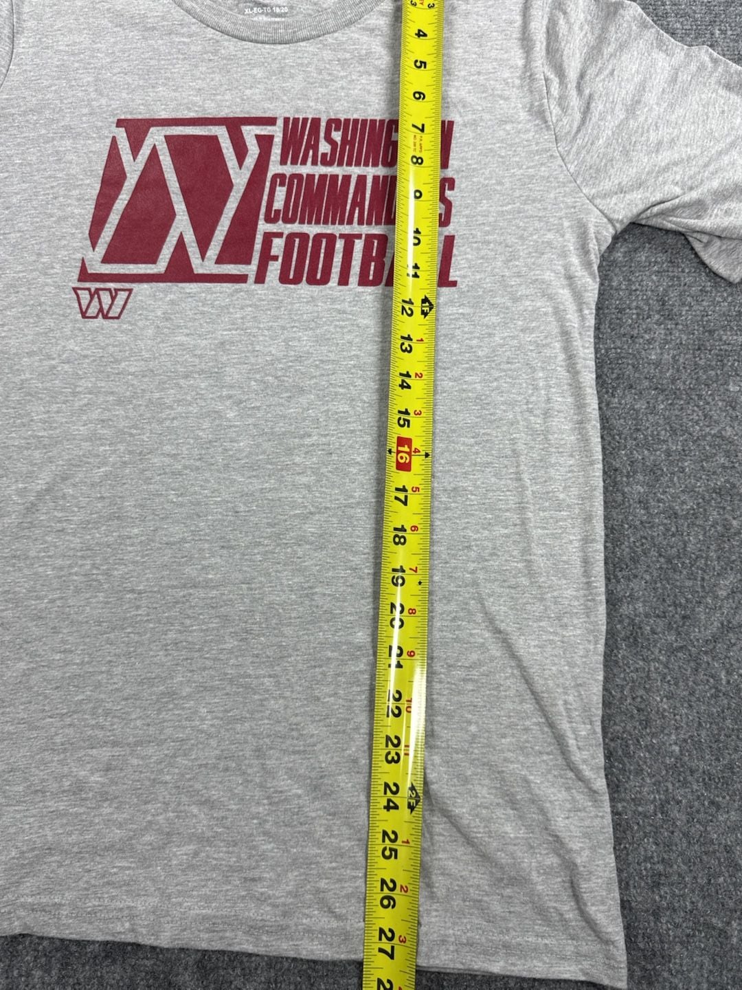 NFL Washington Commanders T-Shirt Youth Size XL 18/20 Gray - NWOT 6