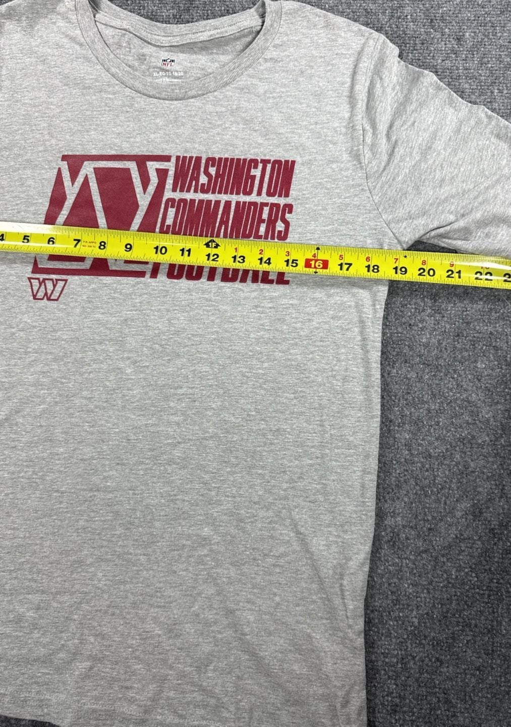 NFL Washington Commanders T-Shirt Youth Size XL 18/20 Gray - NWOT 5
