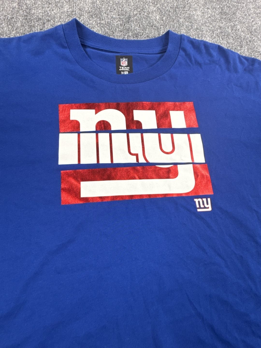 New Era New York Giants Foil Logo Crop Tee Women’s Size XL Blue New 4