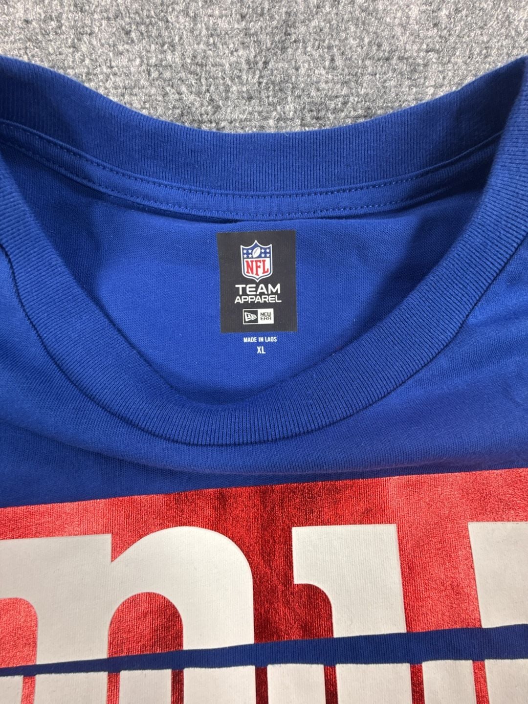 New Era New York Giants Foil Logo Crop Tee Women’s Size XL Blue New 5