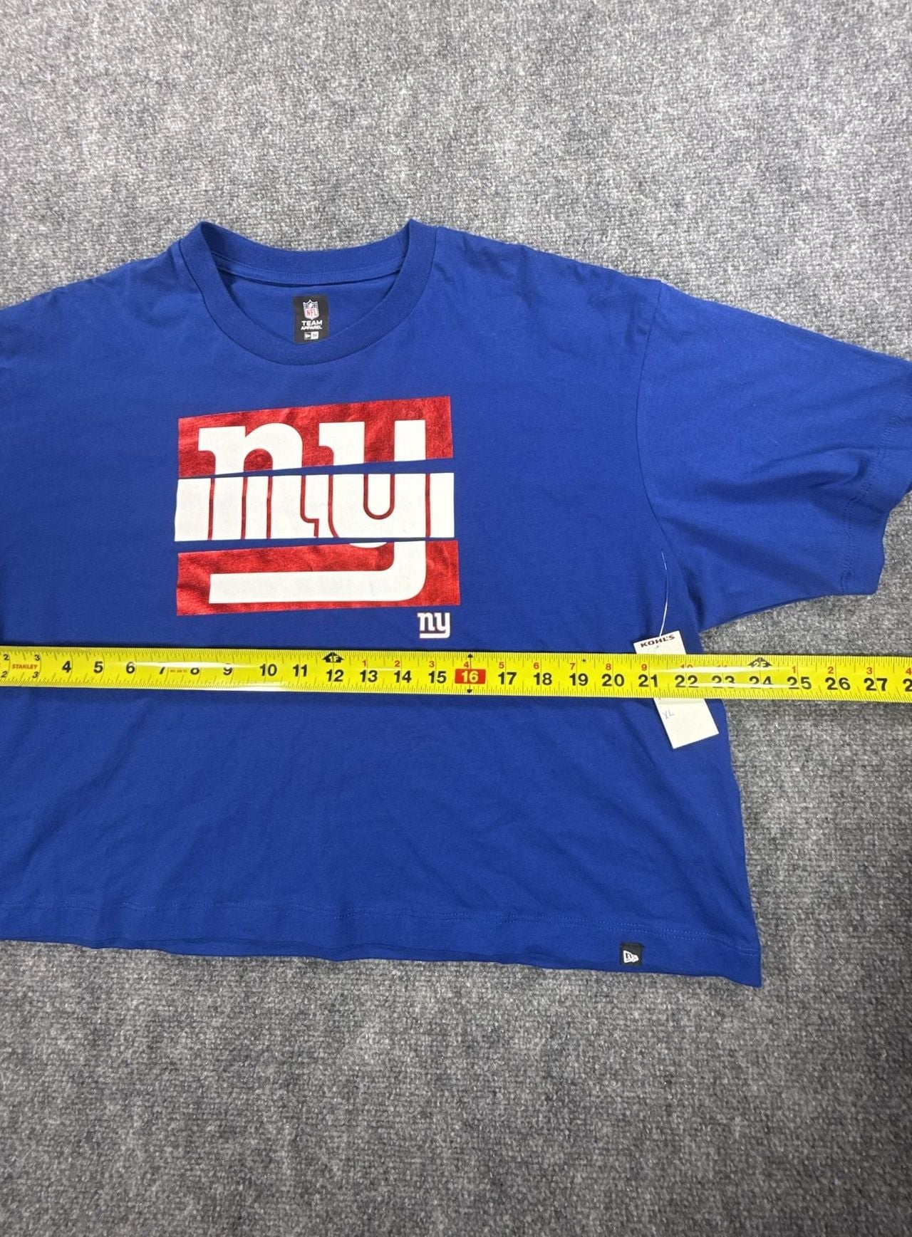 New Era New York Giants Foil Logo Crop Tee Women’s Size XL Blue New 7