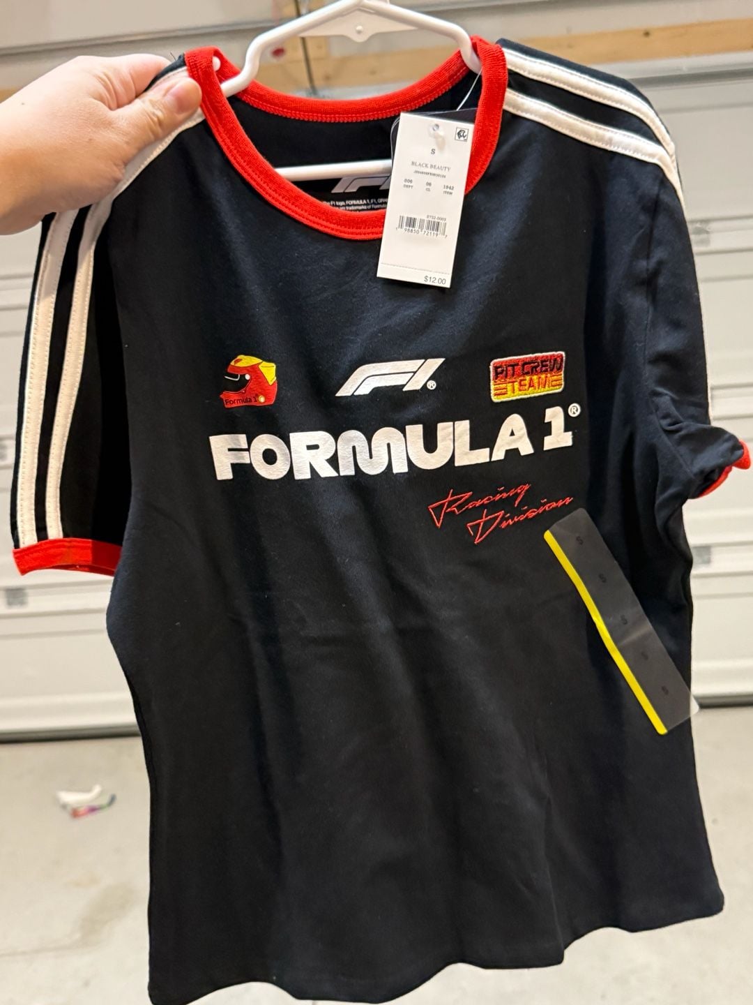 Formula 1 Pit Crew Team Graphic T-Shirt Size S Black 2