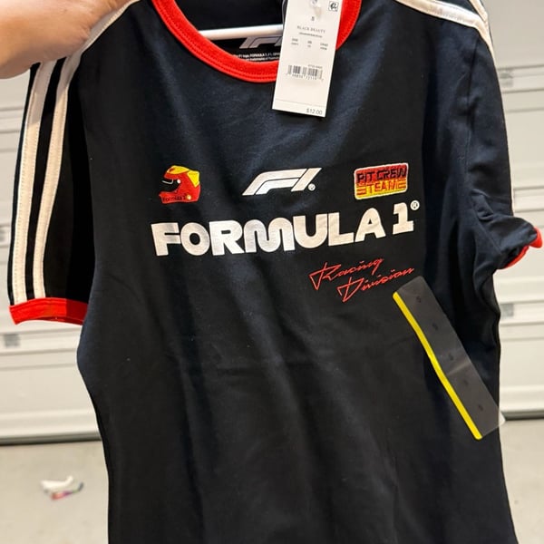 Formula 1 Pit Crew Team Graphic T-Shirt Size S Black