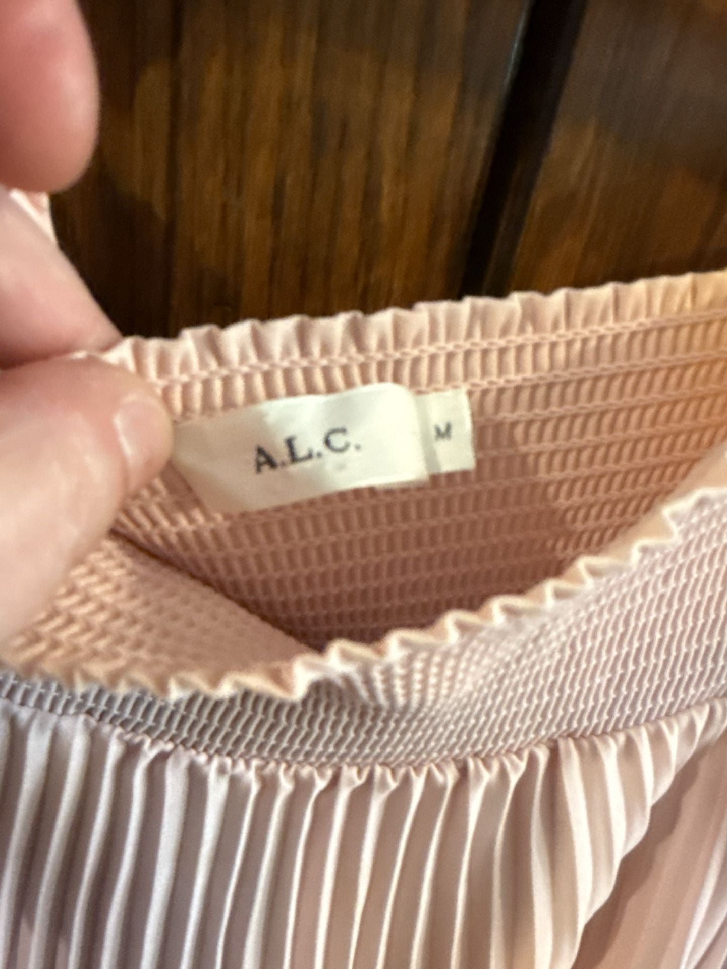 A.L.C. Sonali Smocked Tie-Dye Plissé Midi Skirt Size M 4