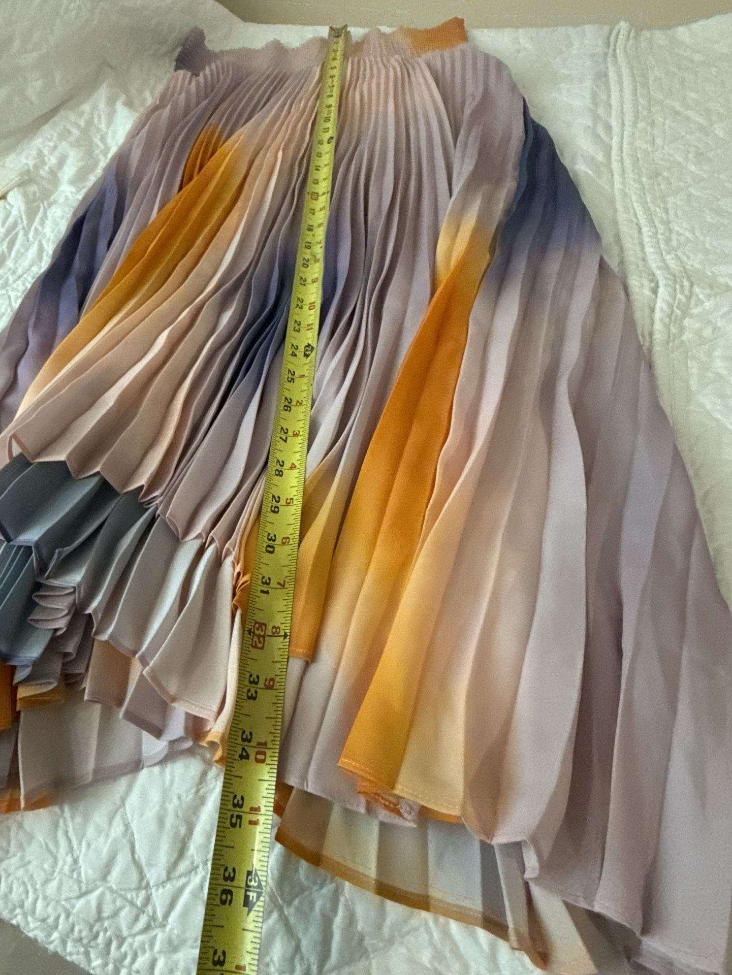 A.L.C. Sonali Smocked Tie-Dye Plissé Midi Skirt Size M 10