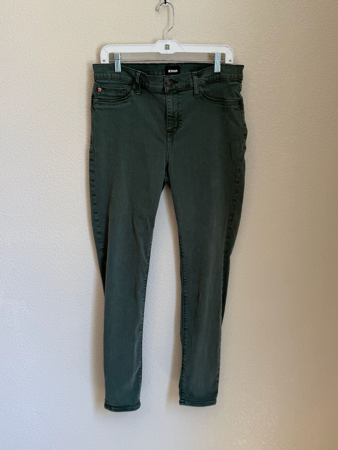 Hudson Krista Super Skinny Size 32 Green Denim Jeans 2