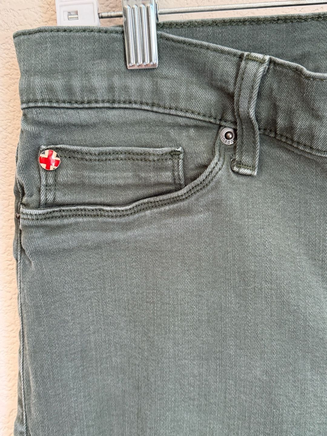 Hudson Krista Super Skinny Size 32 Green Denim Jeans 4