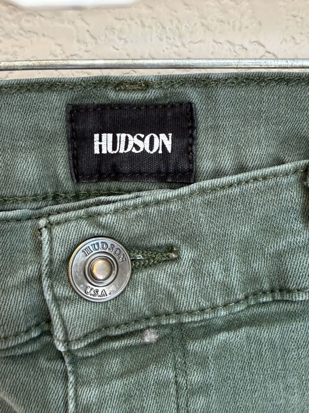Hudson Krista Super Skinny Size 32 Green Denim Jeans 5