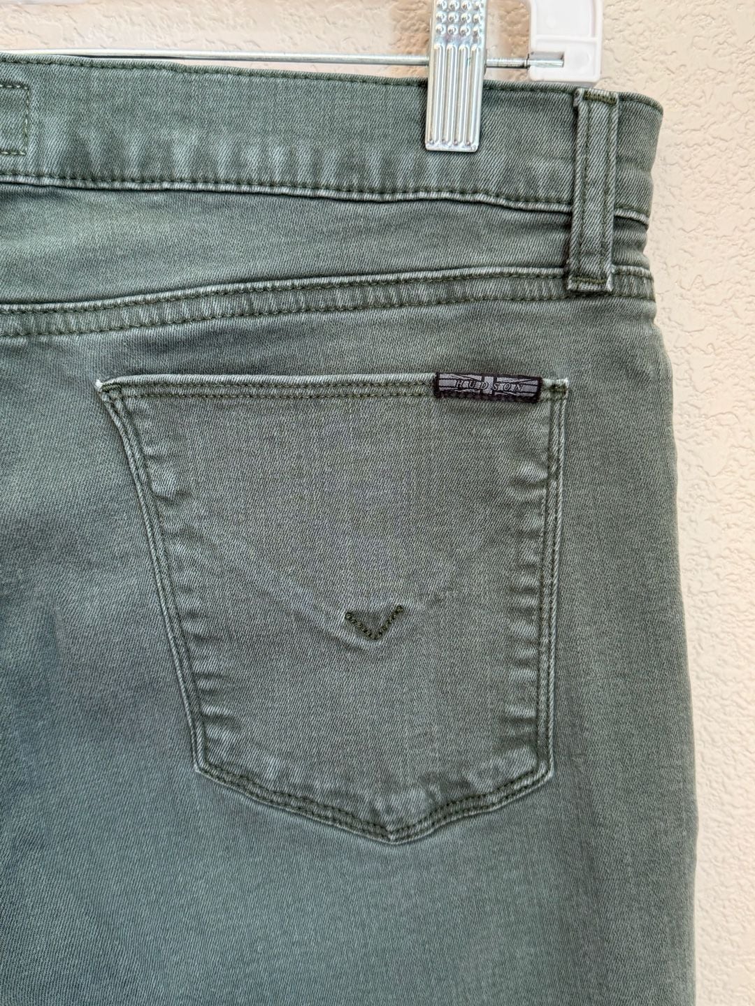 Hudson Krista Super Skinny Size 32 Green Denim Jeans 8