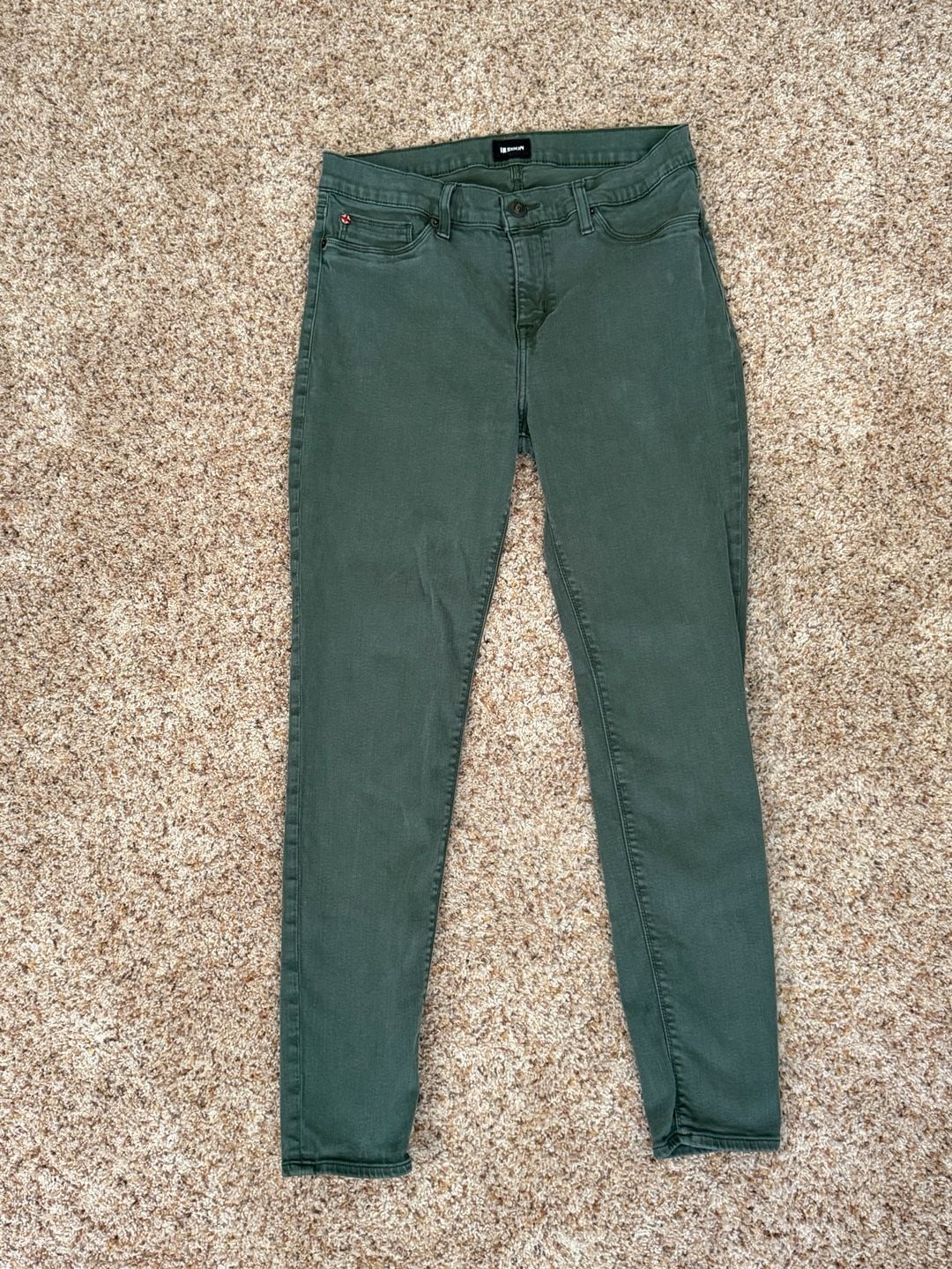 Hudson Krista Super Skinny Size 32 Green Denim Jeans 10