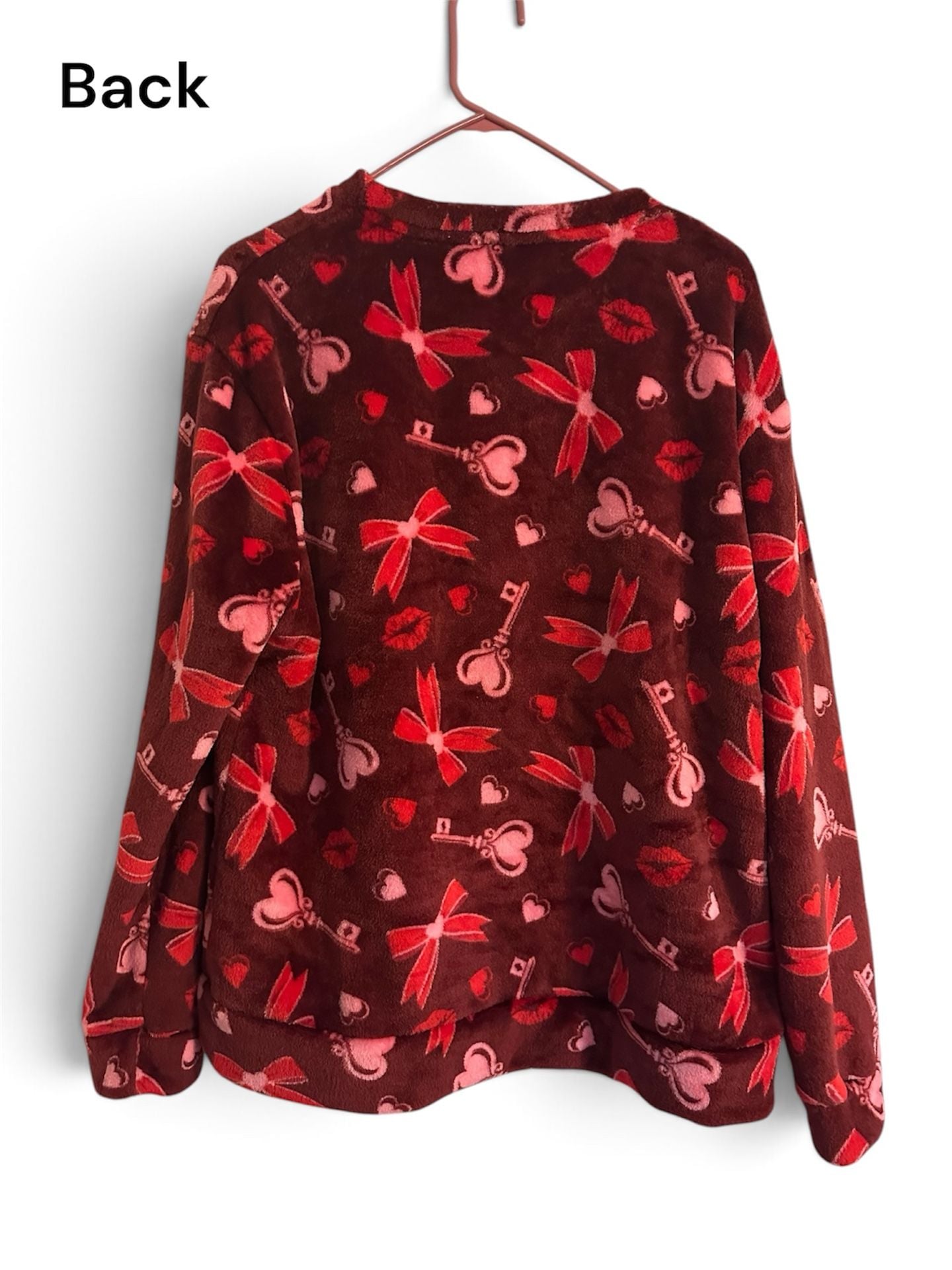 Angel Cult Pajama Set 1XL Red Heart Bow Key Lip Print 5
