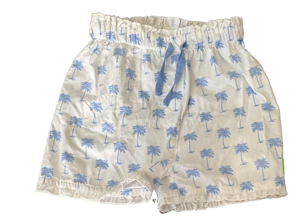 Sant and Abel Pajama Set Size S Palm Tree White Blue Loungewear Girls 4