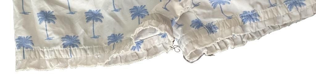 Sant and Abel Pajama Set Size S Palm Tree White Blue Loungewear Girls 7
