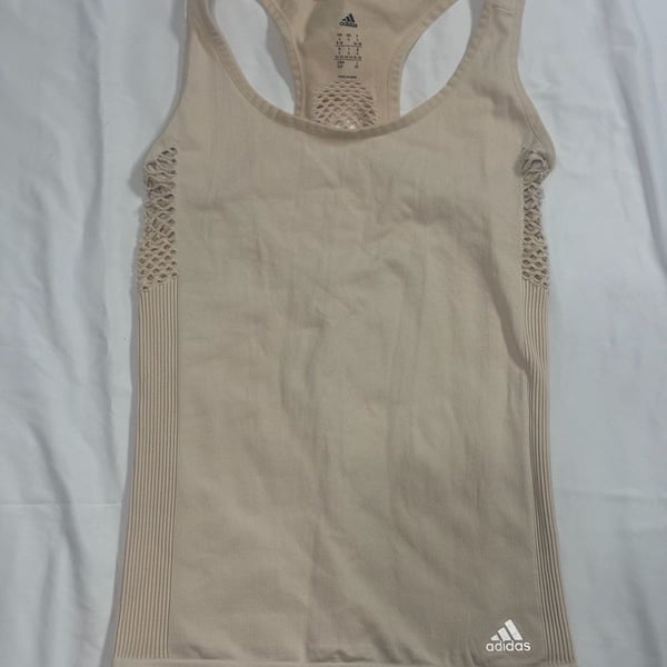 Adidas Primeknit Seamless Tank Top Size S Beige Athletic Workout