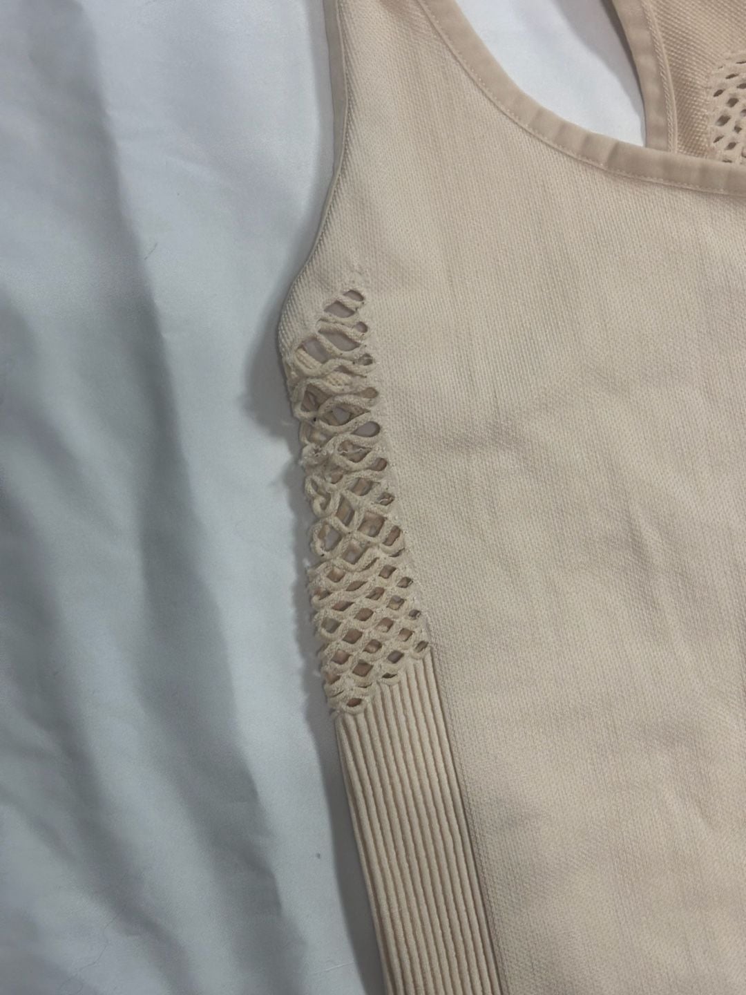 Adidas Primeknit Seamless Tank Top Size S Beige Athletic Workout 3