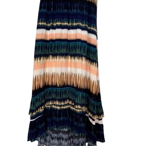 Daniel Rainn Multi-Color Tie Dye Ruffle High-Low Midi Skirt Size S