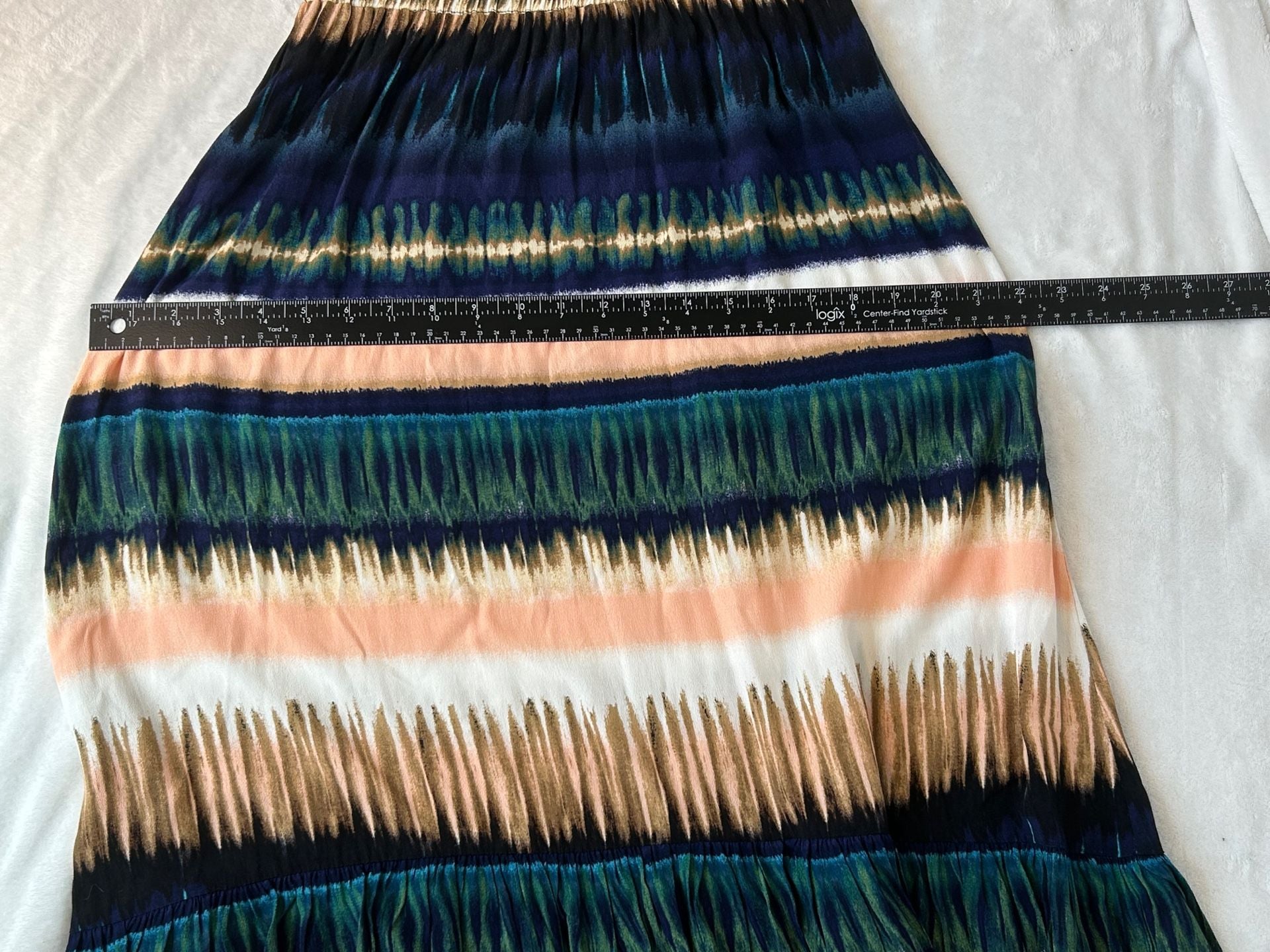 Daniel Rainn Multi-Color Tie Dye Ruffle High-Low Midi Skirt Size S 9
