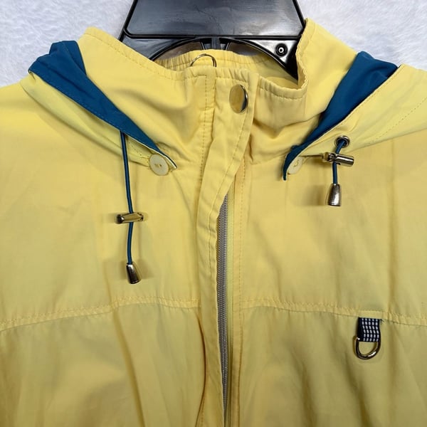 Vintage Yellow Windbreaker Jacket with Blue Trim