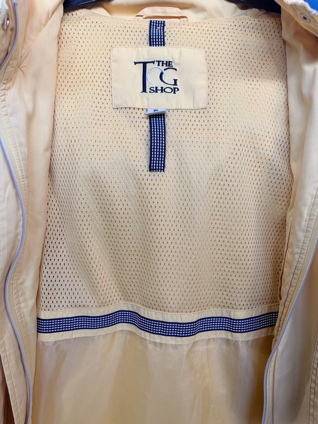 Vintage Yellow Windbreaker Jacket with Blue Trim 11