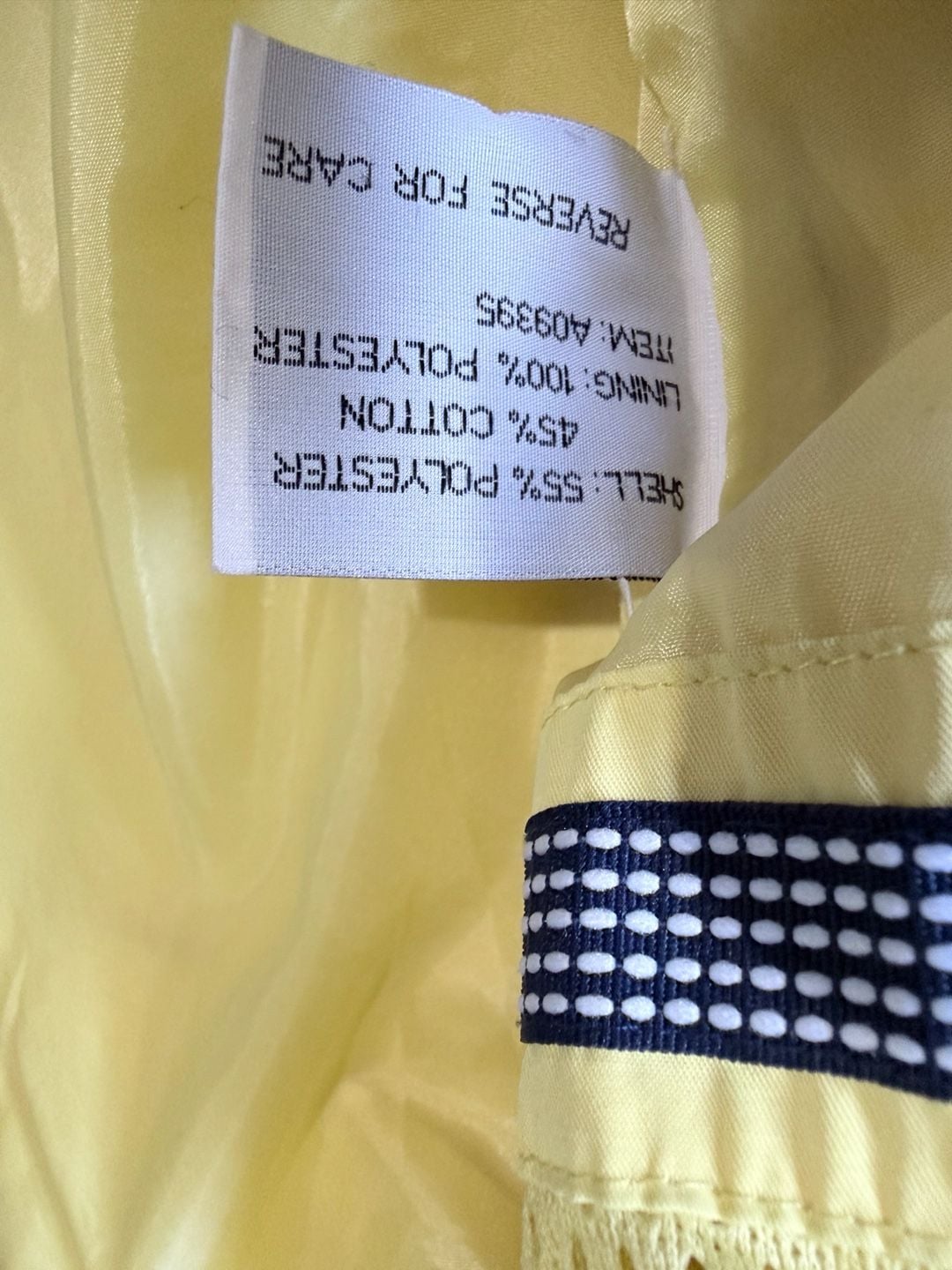 Vintage Yellow Windbreaker Jacket with Blue Trim 14