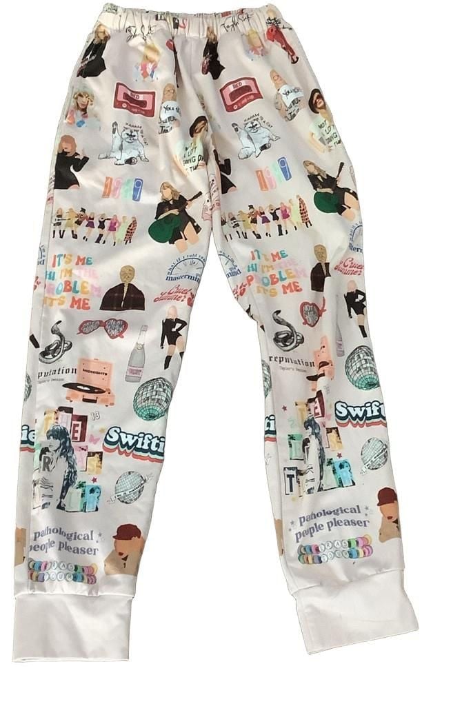 Taylor Swift Pajama Set girls Size 10 Era's Tour Graphic Lounge Pjs long sleeve pants 3