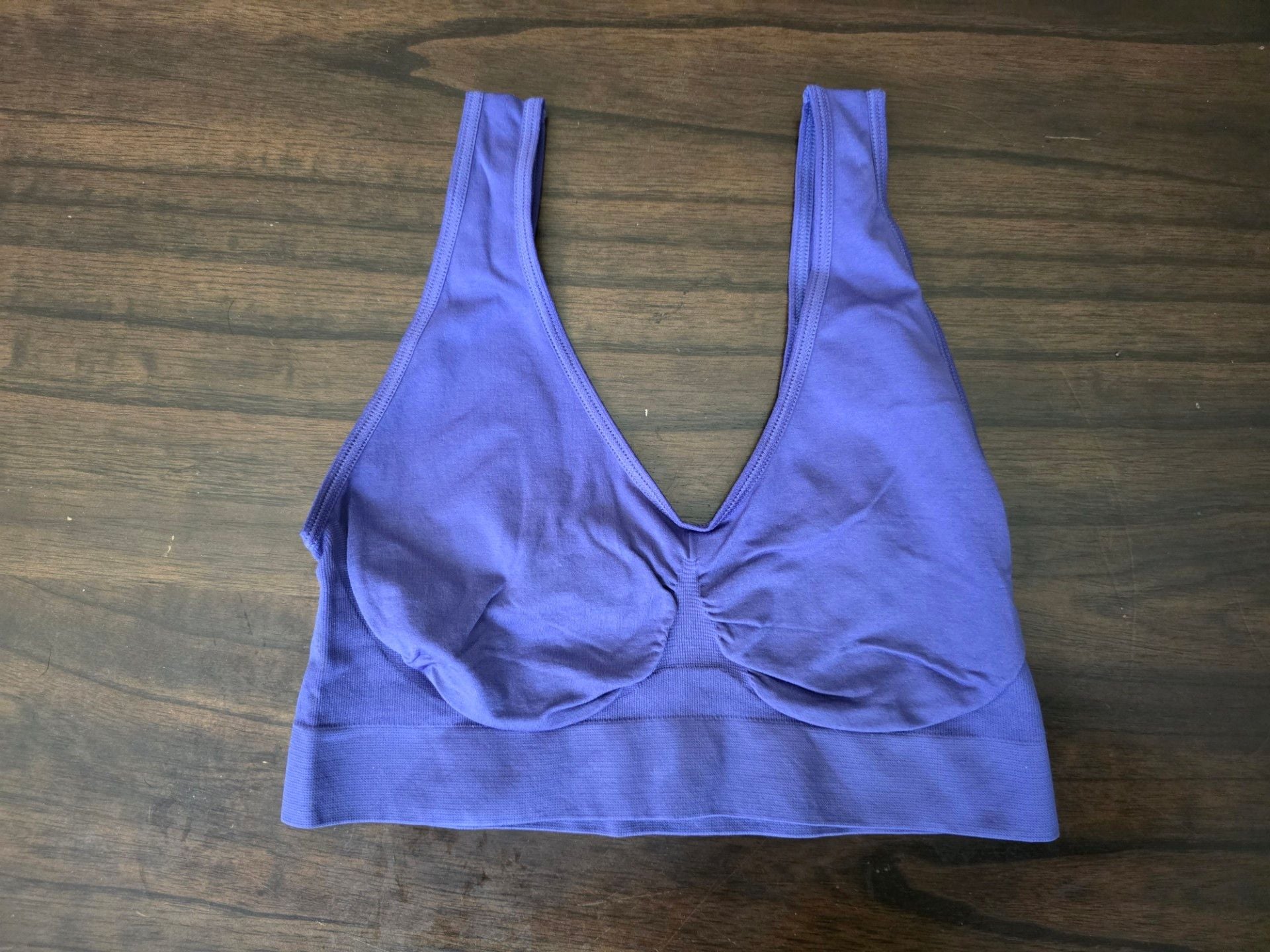 NWOT Rhonda Shear Ahh Bra Set Size 1X Purple Blue Floral Seamless 2