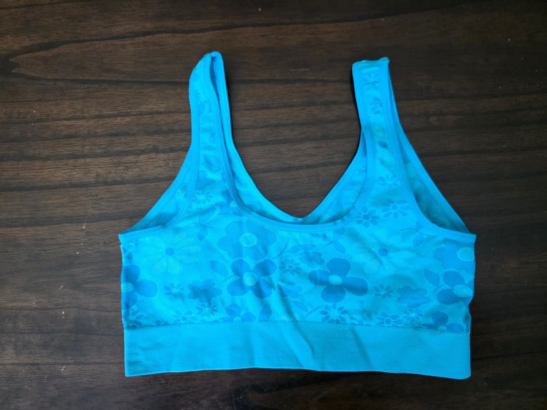 NWOT Rhonda Shear Ahh Bra Set Size 1X Purple Blue Floral Seamless 6