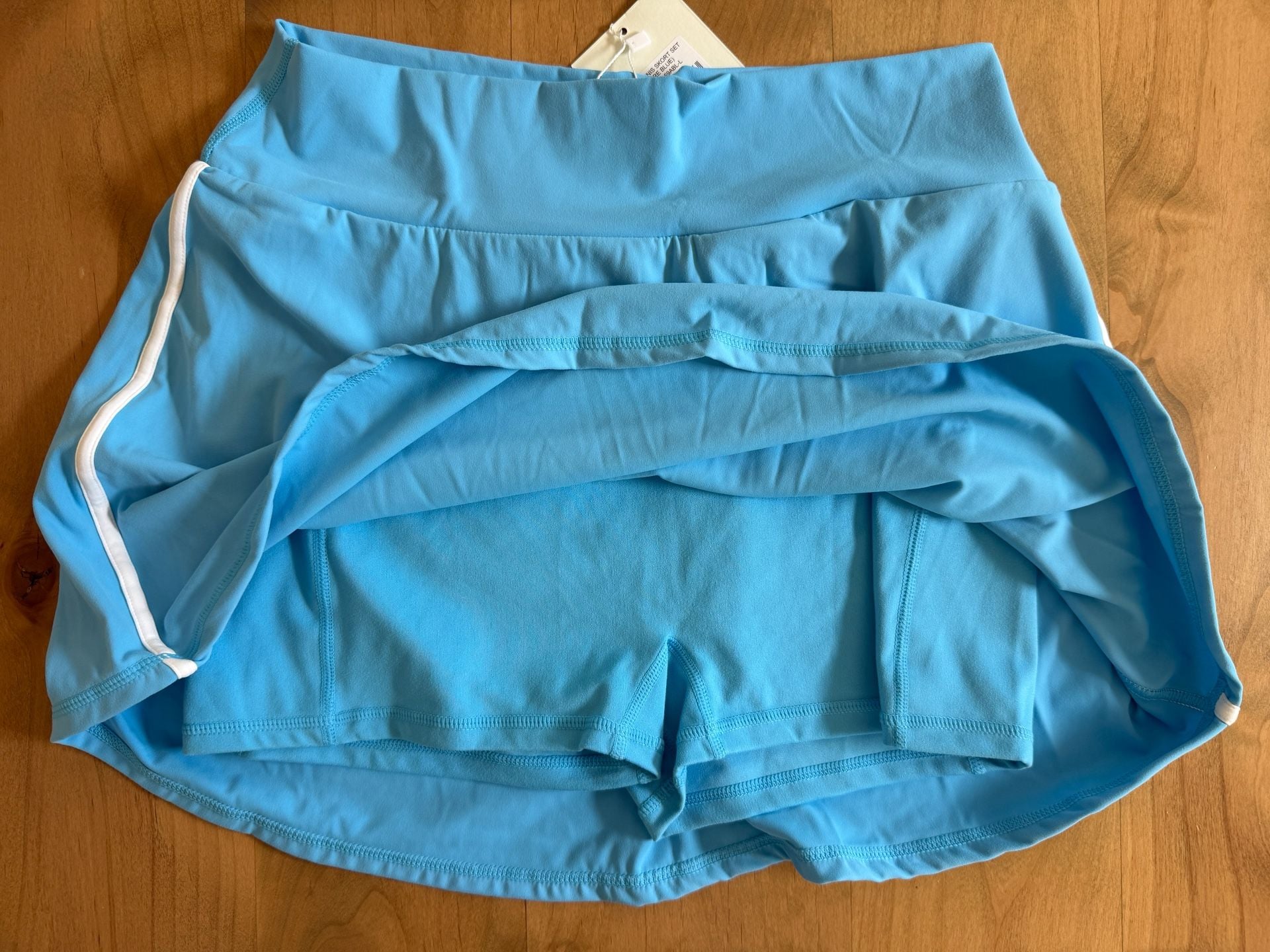 Wilo Activewear Large Set Skort And Sports Bra Blue White New 7