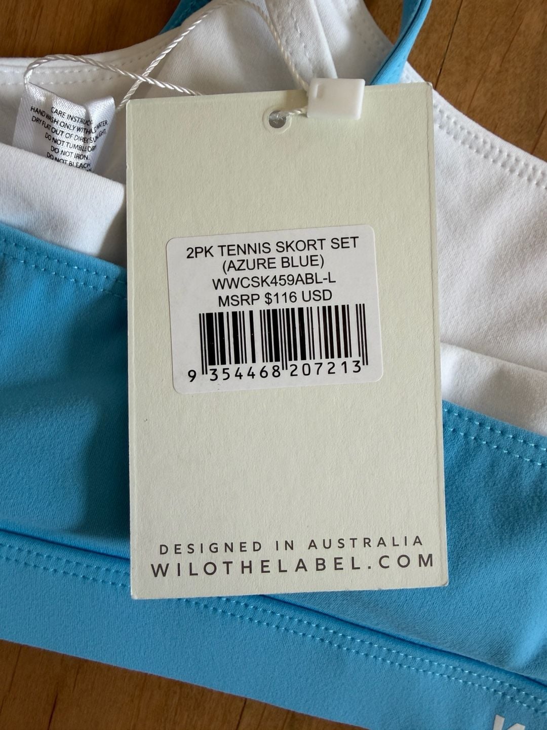 Wilo Activewear Large Set Skort And Sports Bra Blue White New 8
