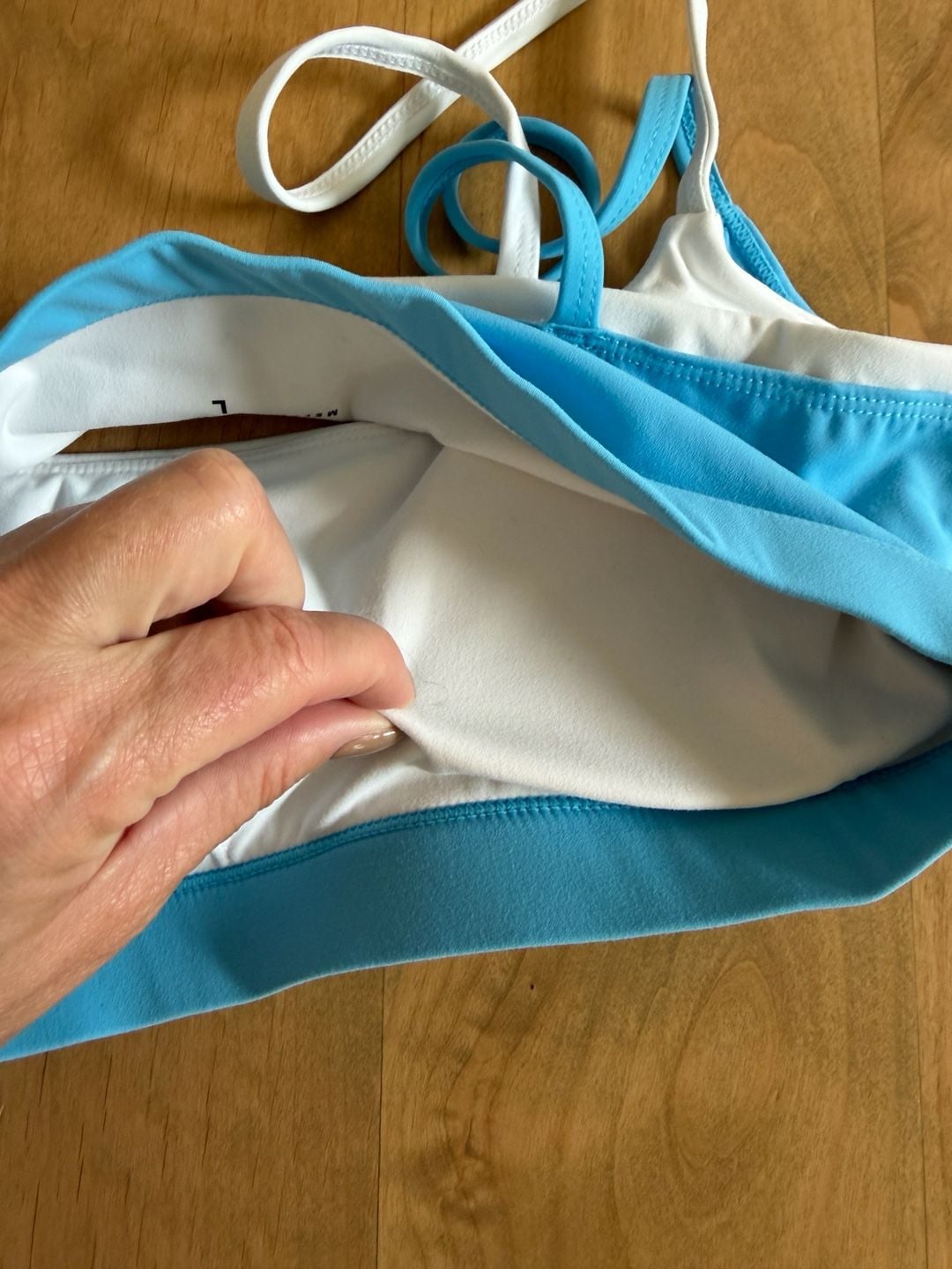 Wilo Activewear Large Set Skort And Sports Bra Blue White New 13