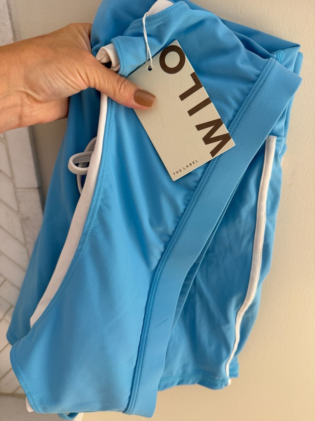 Wilo Activewear Large Set Skort And Sports Bra Blue White New 16