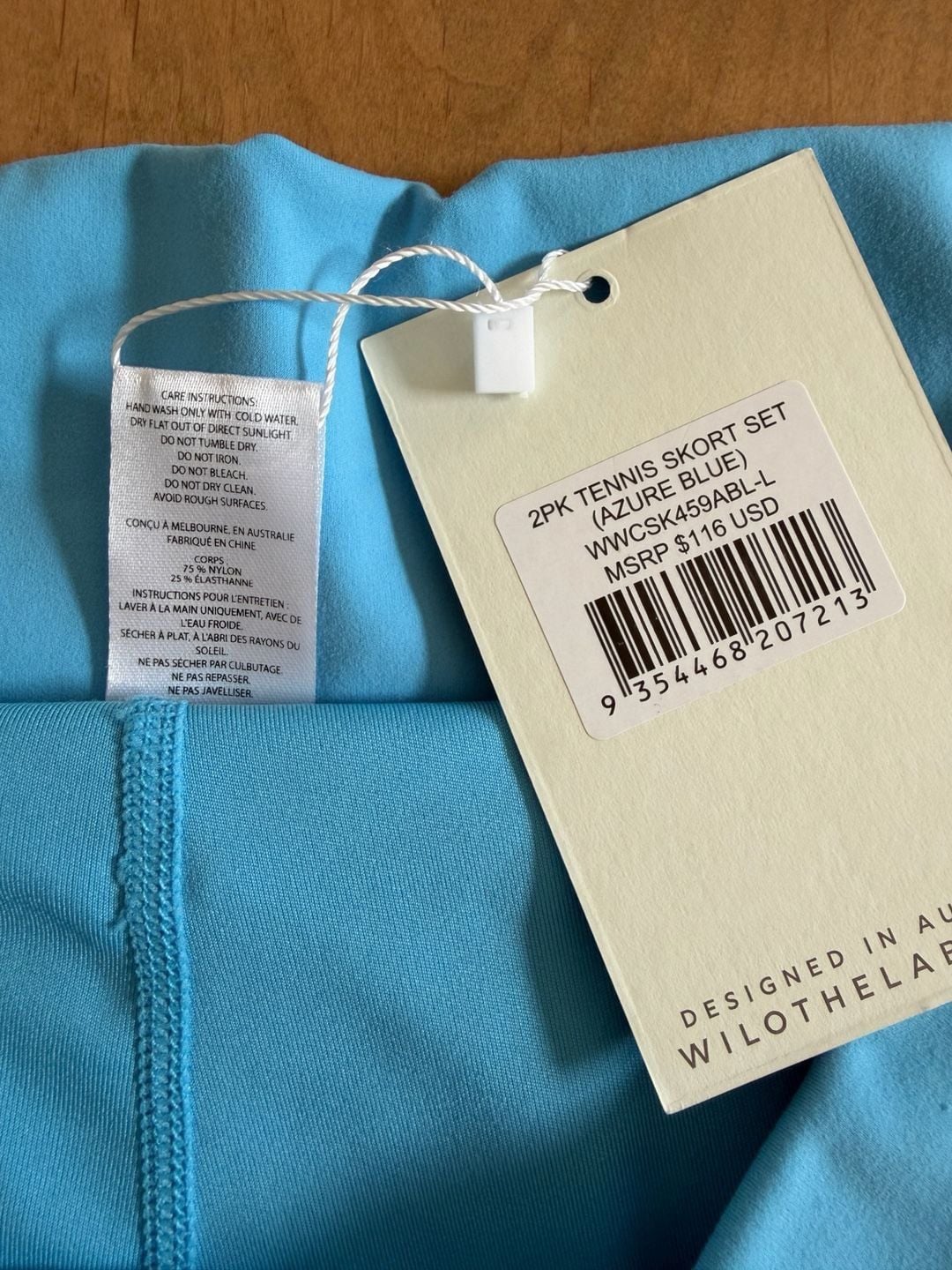 Wilo Activewear Large Set Skort And Sports Bra Blue White New 10