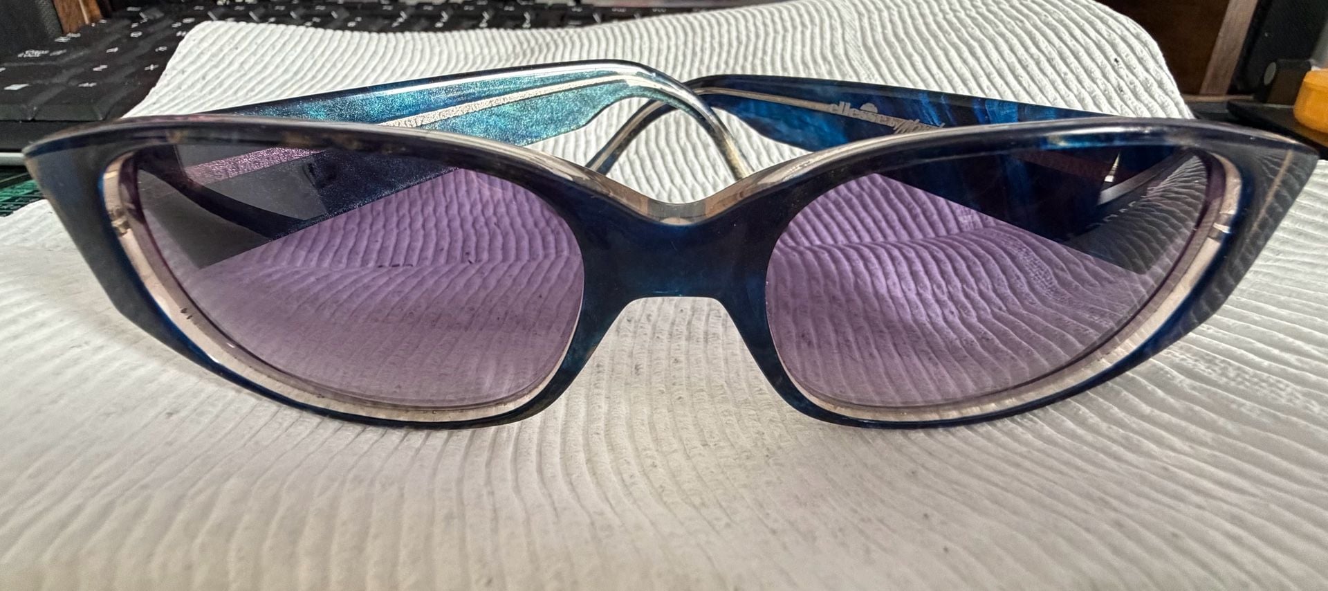 Vintage Ellesse St Moritz Sunglasses Size 58-20-140 Purple Blue made in France 2