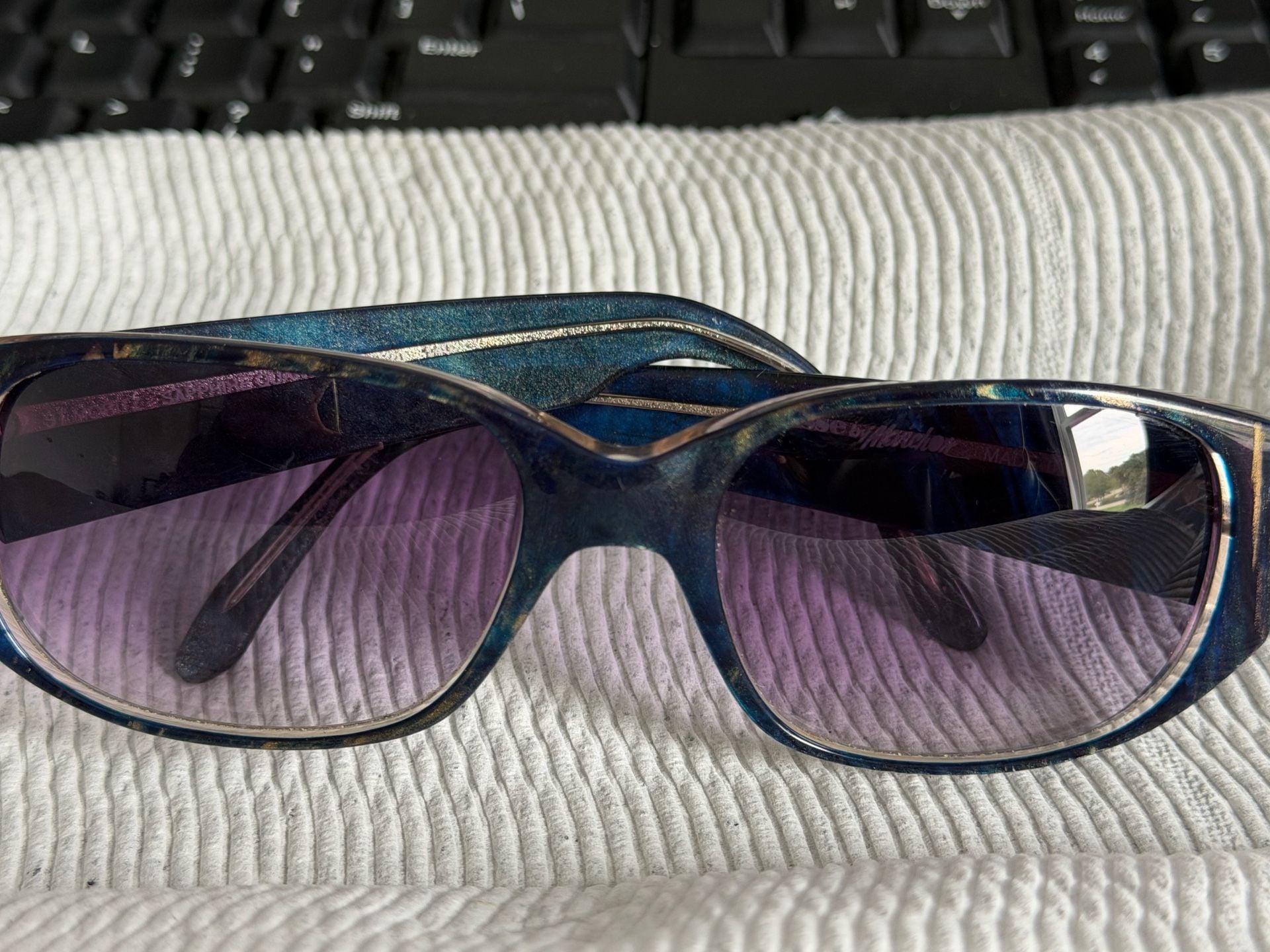 Vintage Ellesse St Moritz Sunglasses Size 58-20-140 Purple Blue made in France 5