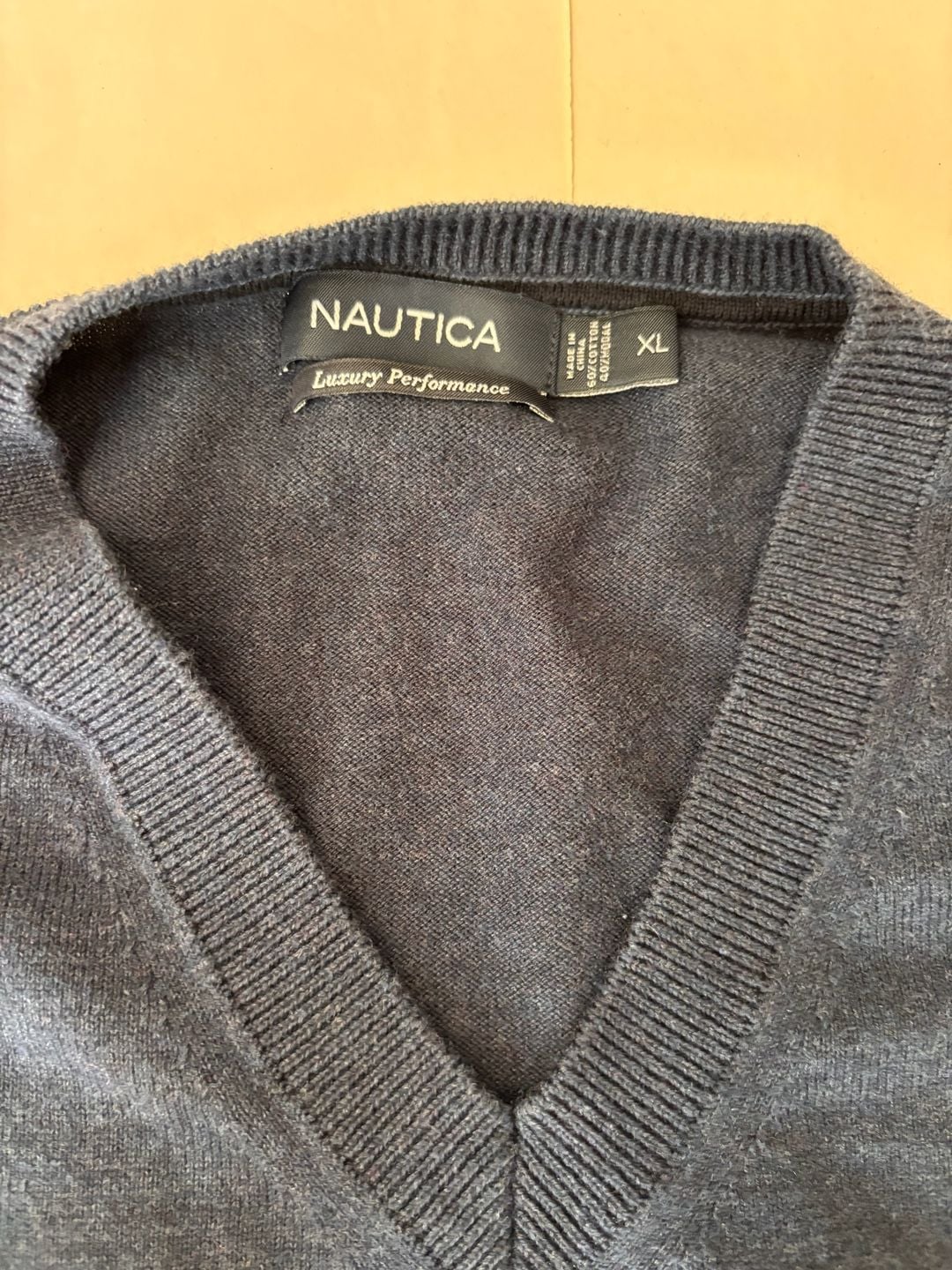 Nautica Luxury Performance V-Neck Sweater Size XL Navy 5